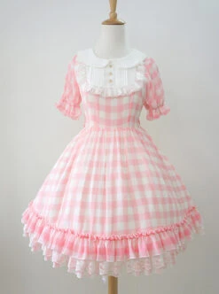 Plaid Chiffon Doll Collar Sweet Lolita Short Sleeve Dress 18 Plaid Chiffon Doll Collar Sweet Lolita Short Sleeve Dress -MIMY Lolita Shop 8 500x672 153