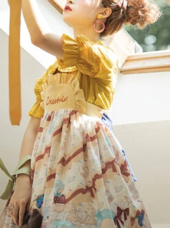 Cute Hamster Printing Yellow JSK Sweet Lolita Sling Dress 15 Cute Hamster Printing Yellow JSK Sweet Lolita Sling Dress -MIMY Lolita Shop 8 500x672 156