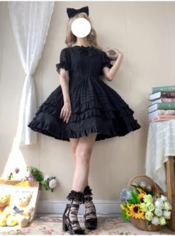 Girl Nelly Series JSK Elegant Cotton Jacquard Pure Color Sweet Lolita Sleeveless Dress -MIMY Lolita Shop 8 500x672 161