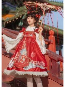 Morning Dew Series JSK Weaving Gold Craft Chinese Style Retro Gorgeous Printing Classic Lolita Sling Dress 16 Morning Dew Series JSK Weaving Gold Craft Chinese Style Retro Gorgeous Printing Classic Lolita Sling Dress -MIMY Lolita Shop 8 500x672 207