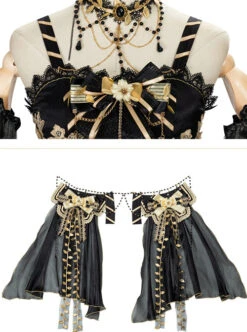 Golden Lily Series JSK Retro Elegant Palace Style Gothic Lolita Black And Golden Sling Dress -MIMY Lolita Shop 8 500x672 21