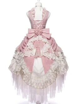 Riparbella Series White Pink Noble Gorgeous Flower Wedding Classic Ribbon Bowknot Ruffles Lolita Sleeveless Dress Hat Set 13 Riparbella Series White Pink Noble Gorgeous Flower Wedding Classic Ribbon Bowknot Ruffles Lolita Sleeveless Dress Hat Set -MIMY Lolita Shop 8 500x672 213