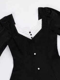 Twilight Prayer Series Nun Style False Collar Detachable Early Spring Retro Lantern Sleeve Gothic Lolita Long Sleeve Dress -MIMY Lolita Shop 8 500x672 24