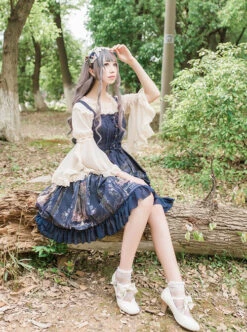 Old Castle Elves Series Retro Lace Classic Lolita Sling Dress -MIMY Lolita Shop 8 500x672 275