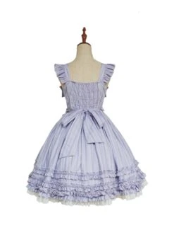 Purple Elegant Square Neck Bowknot Decoration Spring Summer Pure Color Classic Lolita Sleeveless Dress -MIMY Lolita Shop 8 500x672 295