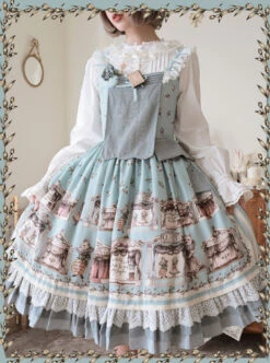 Box Theater Series JSK Printing Embroidery Normal Waist Classic Lolita Sling Dress -MIMY Lolita Shop 8 500x672 300