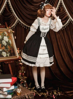 Cute Bowknot Pure Color Classic Lolita Sling Dress -MIMY Lolita Shop 8 500x672 325