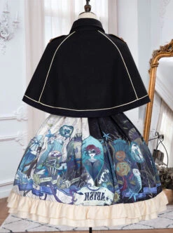 Abyss Series JSK Retro Punk Lolita Sling Dress And Cape Set -MIMY Lolita Shop 8 500x672 352