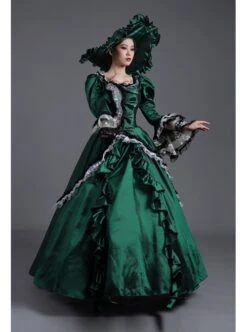 Klein Blue Retro Style Square Collar Chest Bowknot Black-white Lace Long Sleeve Court Prom Lolita Dress -MIMY Lolita Shop 8 500x672 385