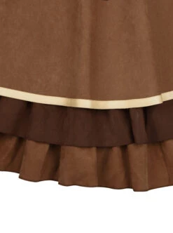 Kitten Detective Series Brown Open Front Retro School Lolita Sleeveless Dress -MIMY Lolita Shop 8 500x672 405