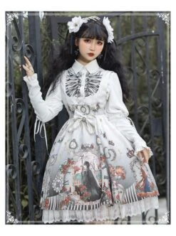 Black Fairy Tale Series JSK Darkness Printing Retro Gothic Lolita Sling Dress -MIMY Lolita Shop 8 500x672 56