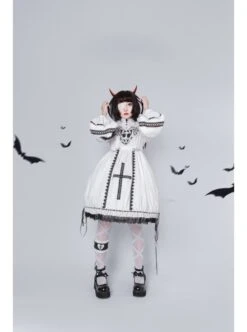 Devil Rabbit Series OP Autumn Winter Halloween Gothic Lolita Long Sleeve Dress With Detachable Plush Rabbit Ears Hat -MIMY Lolita Shop 8 500x672 64