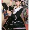 Magic House Series OP Cute Little Devil Cat Ears Pointed Collar Gothic Lolita Halloween Long Sleeve Thick Dress