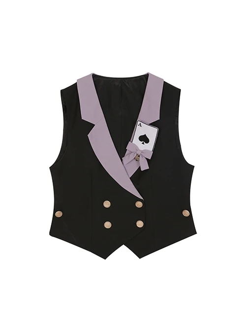 Phantom Thief Magician Series Tuxedo Playing Cards Halloween Playing Song Uniforms Sweet Lolita Vest Necktie Sleeveless Dress Set 12 Phantom Thief Magician Series Tuxedo Playing Cards Halloween Playing Song Uniforms Sweet Lolita Vest Necktie Sleeveless Dress Set - Image 10