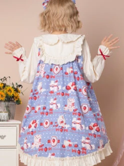 Strawberry Milk Bottle Series OP Bowknot Sweet Lolita Long Sleeve Dress 15 Strawberry Milk Bottle Series OP Bowknot Sweet Lolita Long Sleeve Dress -MIMY Lolita Shop 9 500x672 107