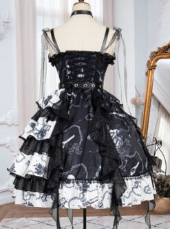 The Vampire Diaries Series JSK Type II Contrast Color Stitching Gothic Lolita Sling Dress -MIMY Lolita Shop 9 500x672 11