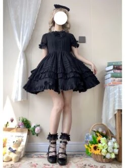 Girl Nelly Series JSK Elegant Cotton Jacquard Pure Color Sweet Lolita Sleeveless Dress -MIMY Lolita Shop 9 500x672 110