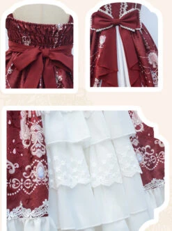 Full-blown Flowers Series Bowknot Chiffon Sweet Lolita Sling Dress -MIMY Lolita Shop 9 500x672 112