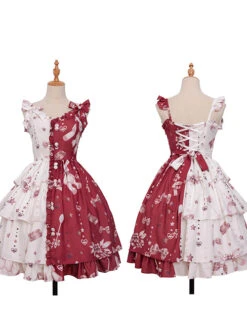 Magic Tea Party Chocolate Rabbit Series Printing Chinese Style Sweet Lolita Sling Dress -MIMY Lolita Shop 9 500x672 117