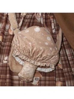 Mushroom Raccoon Series OP Cute Printing Plush Pockets Brown Hooded Sweet Lolita Long Sleeve Dress -MIMY Lolita Shop 9 500x672 124