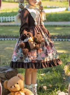 Christmas Bear Series OP Cute Printing Plush Ball Ruffle Pointed Collar Sweet Lolita Brown Long Sleeve Dress 19 Christmas Bear Series OP Cute Printing Plush Ball Ruffle Pointed Collar Sweet Lolita Brown Long Sleeve Dress -MIMY Lolita Shop 9 500x672 131