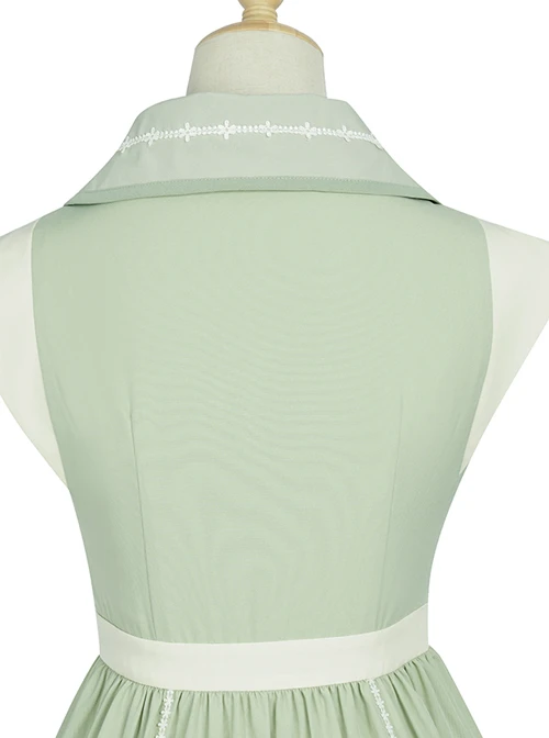 Jungle Letterhead Series Pastoral Style Green Daily Classic Lolita Pure Color Sleeveless Dress 5 Jungle Letterhead Series Pastoral Style Green Daily Classic Lolita Pure Color Sleeveless Dress - Image 3