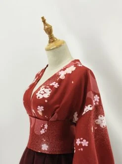 Japanese Style Pure Color Sexy Deep V Print Wide Sleeved Classic Lolita Long-Sleeved Dress -MIMY Lolita Shop 9 500x672 177