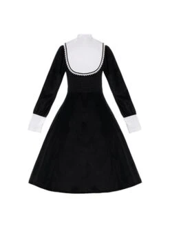 Twilight Prayer Series Nun Style False Collar Detachable Early Spring Retro Lantern Sleeve Gothic Lolita Long Sleeve Dress -MIMY Lolita Shop 9 500x672 18