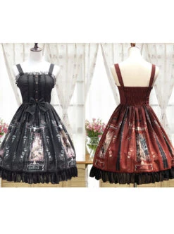 Old Castle Elves Series Retro High Waist Lolita Sling Dress 20 Old Castle Elves Series Retro High Waist Lolita Sling Dress -MIMY Lolita Shop 9 500x672 184