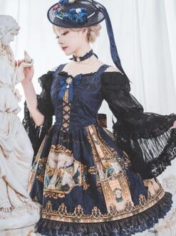 Prophetic Poem Series Multicolor Vintage Cotton Print JSK Classic Lolita Sleeveless Dress -MIMY Lolita Shop 9 500x672 185