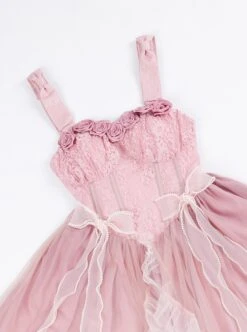 Rose Waltzes Series Pink Elegant Stereoscopic Rose Decoration Pink Gradient Hem Design Classic Lolita Sleeveless Dress -MIMY Lolita Shop 9 500x672 195
