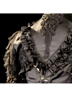 Black Lace Sling Corset Tail Top Flared Long Sleeve Fashion Ruffle Shawl Gothic Lolita Dress Set -MIMY Lolita Shop 9 500x672 33