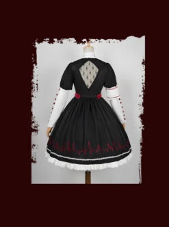 Scarlet Cross Series OP Conventional Style Halloween Nurse Blood Printing Gothic Lolita Long Sleeve Dress -MIMY Lolita Shop 9 500x672 34
