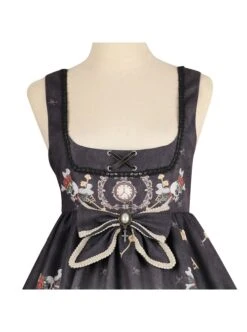 Black Fairy Tale Series JSK Darkness Printing Retro Gothic Lolita Sling Dress -MIMY Lolita Shop 9 500x672 39