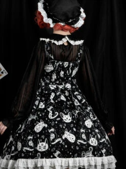 Diamond Star Meow Series Darkness Gothic Lolita Sling Dress -MIMY Lolita Shop 9 500x672 53