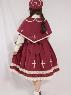 Crucifix Choir Series Sweet Lolita Long Sleeve Dress And Cloak Set -MIMY Lolita Shop 9 500x672 67