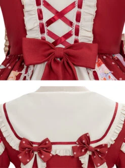 Strawberry Milkshake Series OP Sweet Lolita Long Sleeve Dress -MIMY Lolita Shop 9 500x672 78