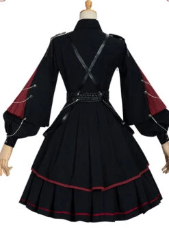 Sanctioner Series OP Dark Retro Military Style Gothic Lolita Long Sleeve Dress -MIMY Lolita Shop 9 500x672 8