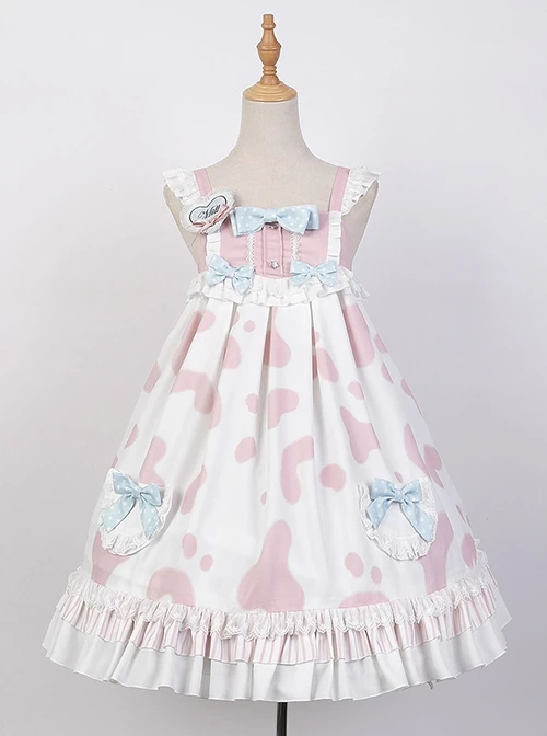Small Milk Cow Series Lace High Waist Everyday Cute Spots Ruffle Sweet Lolita Sailor Collar Bunny Ears Shirt Sleeveless Dress Set 11 Small Milk Cow Series Lace High Waist Everyday Cute Spots Ruffle Sweet Lolita Sailor Collar Bunny Ears Shirt Sleeveless Dress Set - Image 9